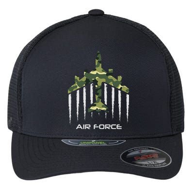 Air force Military pilot Fighter jet Camouflage American Pj Flexfit Unipanel Trucker Cap
