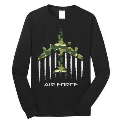 Air force Military pilot Fighter jet Camouflage American Pj Long Sleeve Shirt