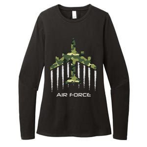 Air force Military pilot Fighter jet Camouflage American Pj Womens CVC Long Sleeve Shirt