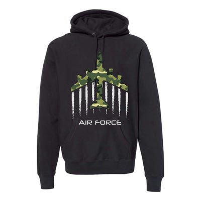 Air force Military pilot Fighter jet Camouflage American Pj Premium Hoodie