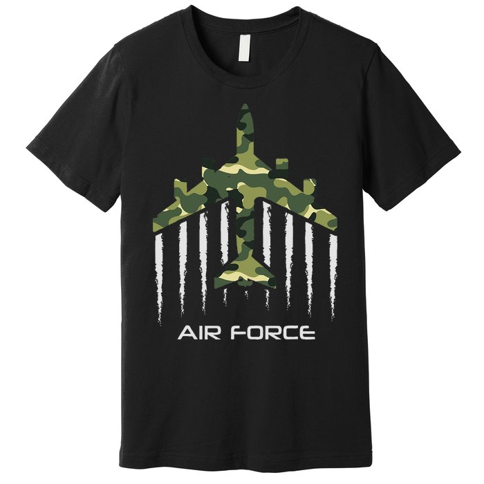 Air force Military pilot Fighter jet Camouflage American Pj Premium T-Shirt