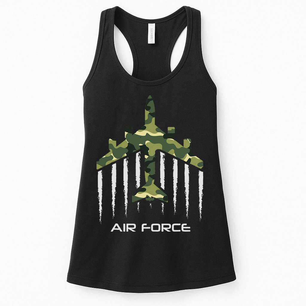 Air force Military pilot Fighter jet Camouflage American Pj Womens Tank Top