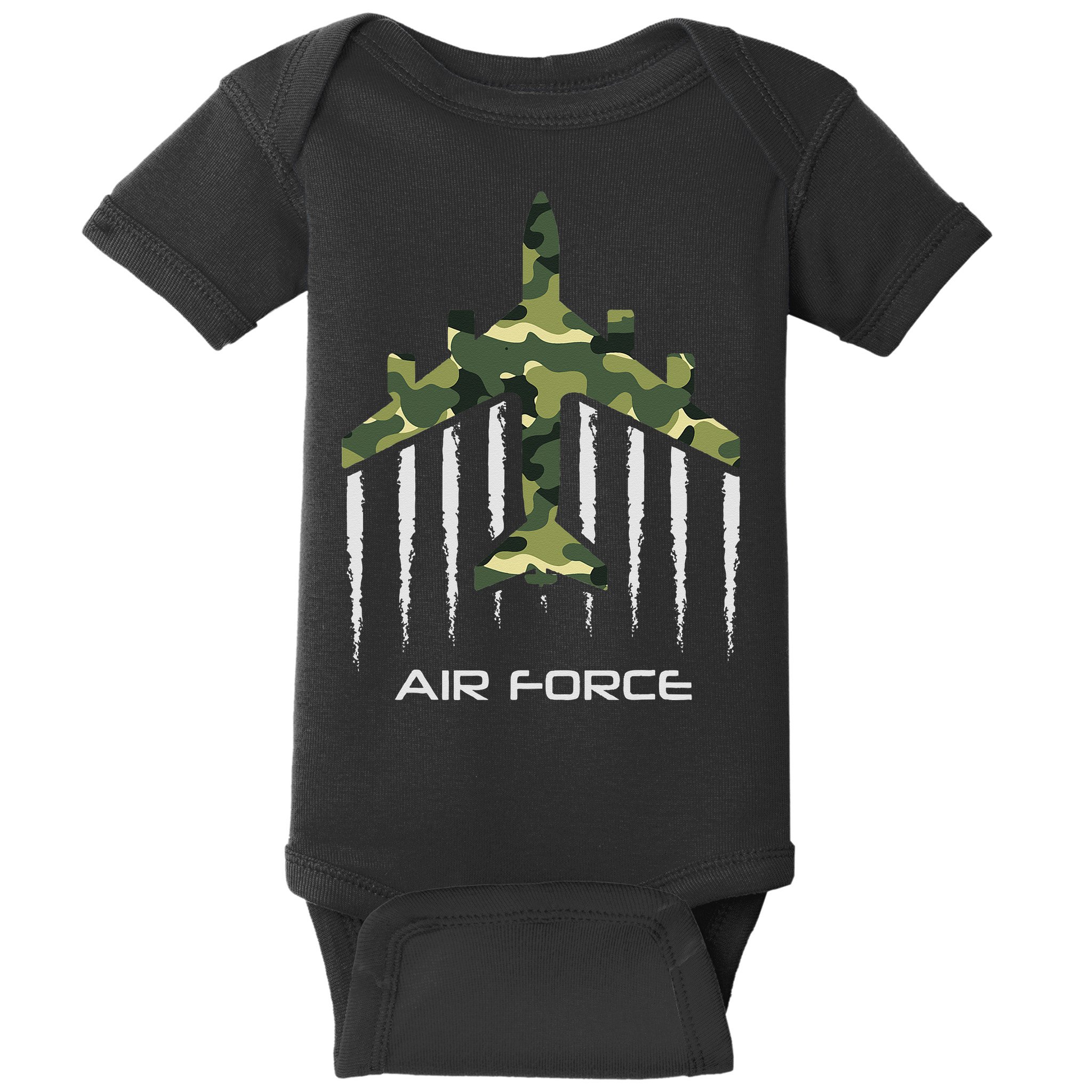 Air force Military pilot Fighter jet Camouflage American Pj Baby Bodysuit