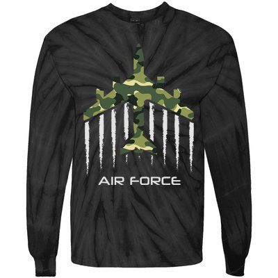 Air force Military pilot Fighter jet Camouflage American Pj Tie-Dye Long Sleeve Shirt