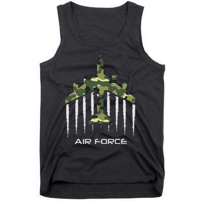 Air force Military pilot Fighter jet Camouflage American Pj Tank Top