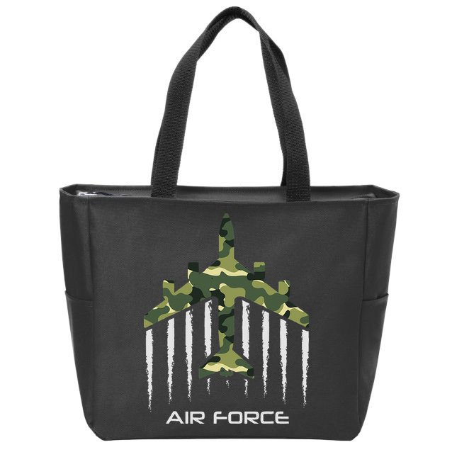 Air force Military pilot Fighter jet Camouflage American Pj Zip Tote Bag