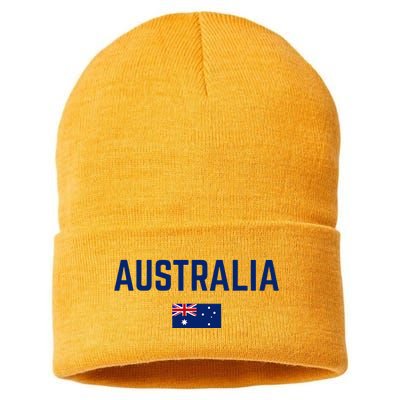 AUSTRALIA Flag Men Women Kids AUSTRALIA Sustainable Knit Beanie