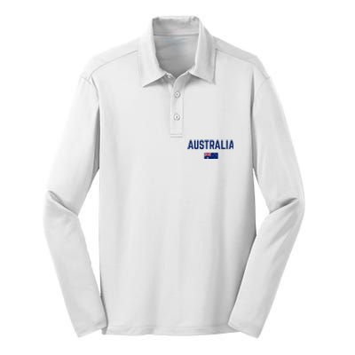 AUSTRALIA Flag Men Women Kids AUSTRALIA Silk Touch Performance Long Sleeve Polo