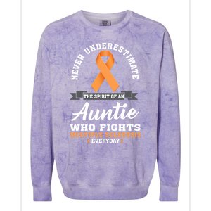 Auntie Fights Multiple Sclerosis Ms Warrior Cool Gift Colorblast Crewneck Sweatshirt