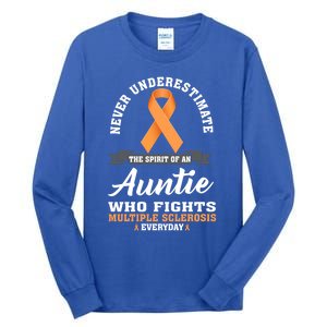 Auntie Fights Multiple Sclerosis Ms Warrior Cool Gift Tall Long Sleeve T-Shirt