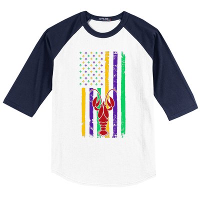 American Flag Mardi Gras Costume Baseball Sleeve Shirt