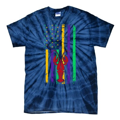 American Flag Mardi Gras Costume Tie-Dye T-Shirt