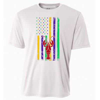 American Flag Mardi Gras Costume Cooling Performance Crew T-Shirt