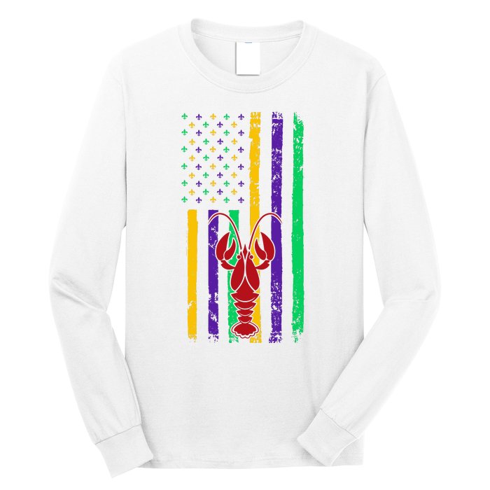 American Flag Mardi Gras Costume Long Sleeve Shirt