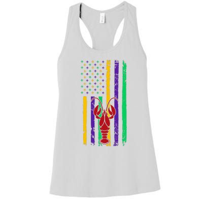 American Flag Mardi Gras Costume Women's Racerback Tank