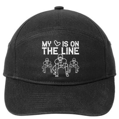 American Football My Heart Is On The Line Lineman 7-Panel Snapback Hat