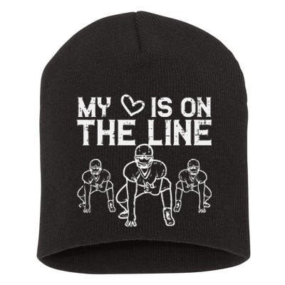 American Football My Heart Is On The Line Lineman Short Acrylic Beanie