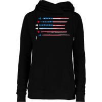 American Flag Military Jet Plane Aviation Womens Funnel Neck Pullover Hood