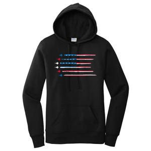 American Flag Military Jet Plane Aviation Women's Pullover Hoodie