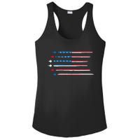 American Flag Military Jet Plane Aviation Ladies PosiCharge Competitor Racerback Tank