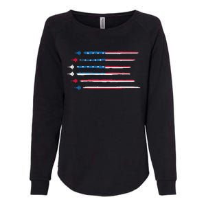 American Flag Military Jet Plane Aviation Womens California Wash Sweatshirt