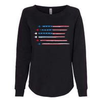 American Flag Military Jet Plane Aviation Womens California Wash Sweatshirt