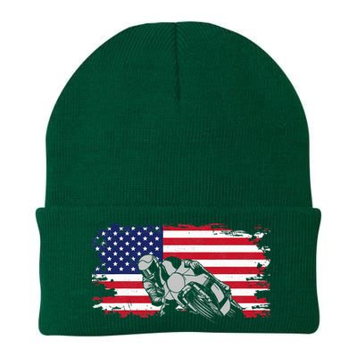 American Flag Motorcycle Knit Cap Winter Beanie