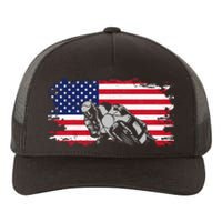 American Flag Motorcycle Yupoong Adult 5-Panel Trucker Hat