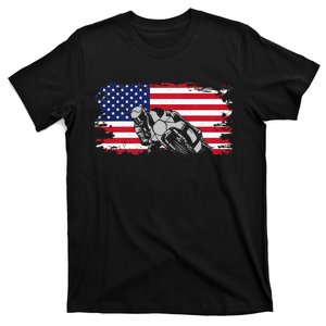 American Flag Motorcycle T-Shirt