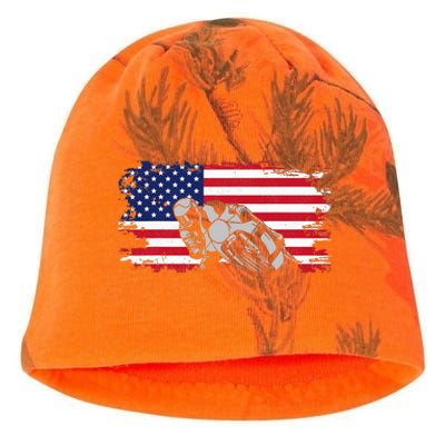 American Flag Motorcycle Kati - Camo Knit Beanie