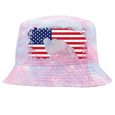 American Flag Motorcycle Tie-Dyed Bucket Hat