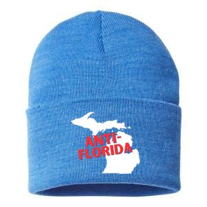 Antiflorida Funny Michigan Political Quote Democratic Gift Sustainable Knit Beanie