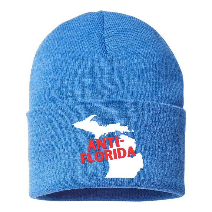 Antiflorida Funny Michigan Political Quote Democratic Gift Sustainable Knit Beanie