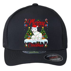 Arctic Fox Merry Christmas Tree Lighting Arctic Fox Xmas Flexfit Unipanel Trucker Cap