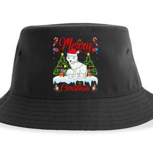 Arctic Fox Merry Christmas Tree Lighting Arctic Fox Xmas Sustainable Bucket Hat