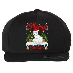 Arctic Fox Merry Christmas Tree Lighting Arctic Fox Xmas Wool Snapback Cap