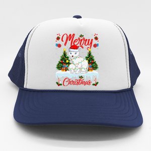 Arctic Fox Merry Christmas Tree Lighting Arctic Fox Xmas Trucker Hat