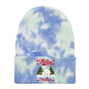 Arctic Fox Merry Christmas Tree Lighting Arctic Fox Xmas Tie Dye 12in Knit Beanie