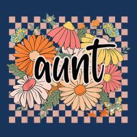 Aunt Floral Mother'S Day Wildflower Girl Checkered Womens Tank Top