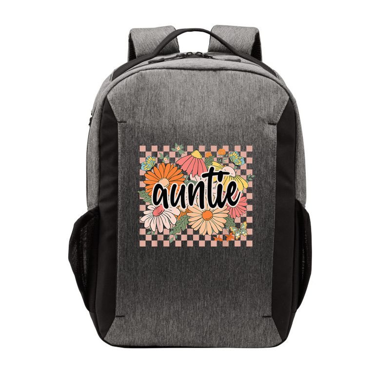 Auntie Floral Mother'S Day Wildflower Girl Checkered Vector Backpack