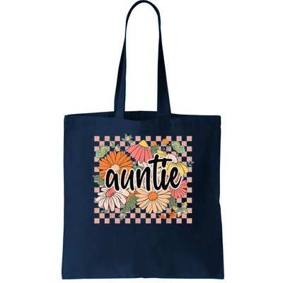 Auntie Floral Mother'S Day Wildflower Girl Checkered Bag