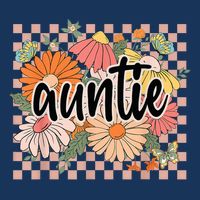 Auntie Floral Mother'S Day Wildflower Girl Checkered Womens Tank Top
