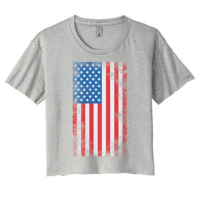 American Flag Meaningful Gift Women's Crop Top Tee