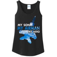 Air Force Mom My Son My Airman Hero Air Force Dad Gift Ladies Essential Tank