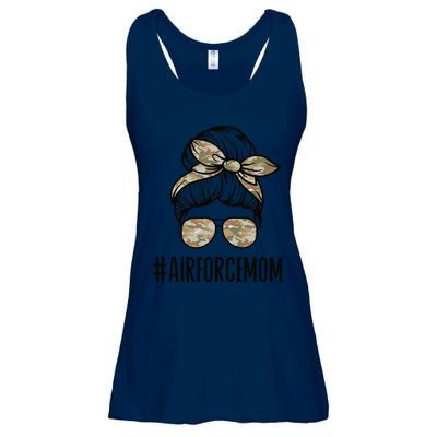 Air Force Mom Messy Bun Sunglasses Military Mom Mother's Day Ladies Essential Flowy Tank