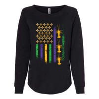 American Flag Mardi Gras Womens California Wash Sweatshirt