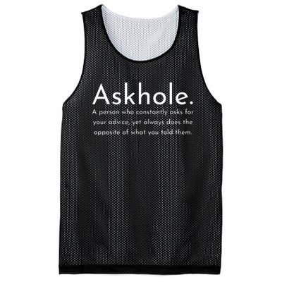 Askhole Funny Meaning Definition Mesh Reversible Basketball Jersey Tank