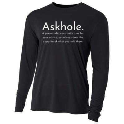 Askhole Funny Meaning Definition Cooling Performance Long Sleeve Crew