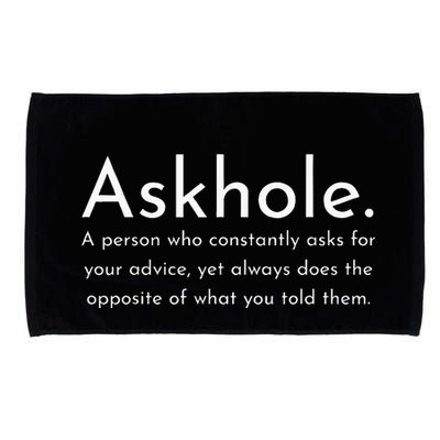 Askhole Funny Meaning Definition Microfiber Hand Towel