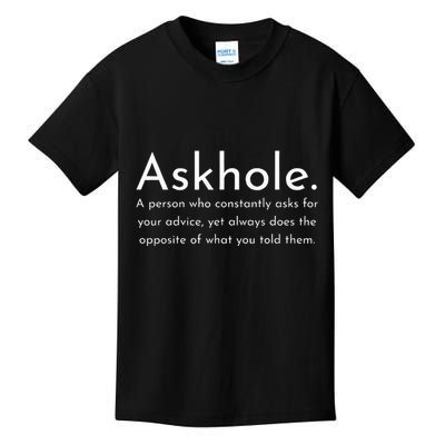 Askhole Funny Meaning Definition Kids T-Shirt
